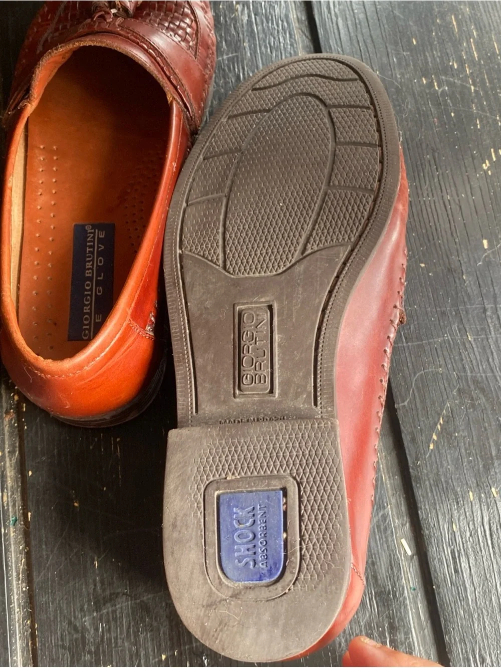 Giorgio Brutini Woven Tassel Loafers in Cognac